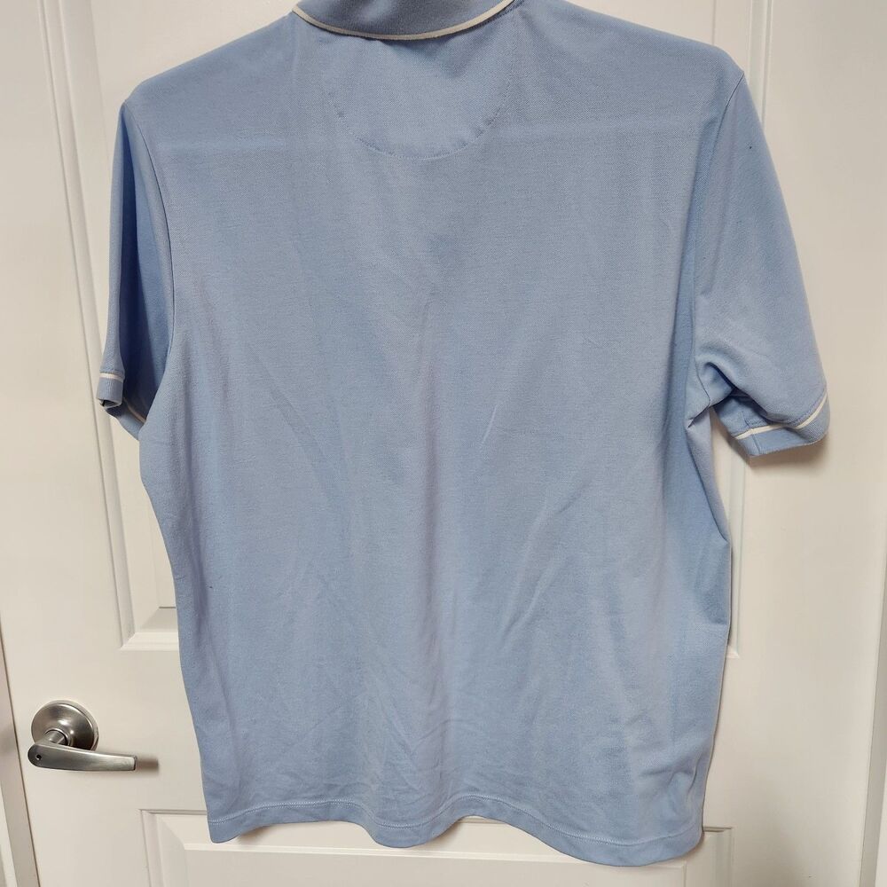 UNTUCKit Mens Short Sleeve Regular Fit Ceasar Polo Shirt XL Sky Blue W/ pocket - Picture 3 of 10
